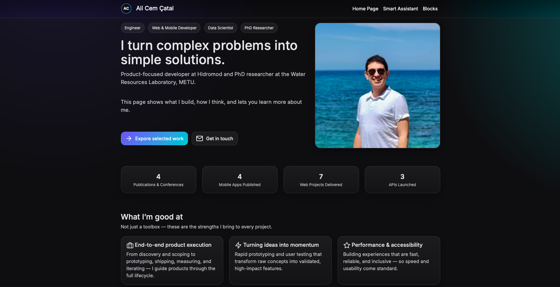 Personal website preview